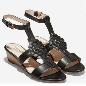 COLE HAAN Findra Woven Wedge Sandals 5